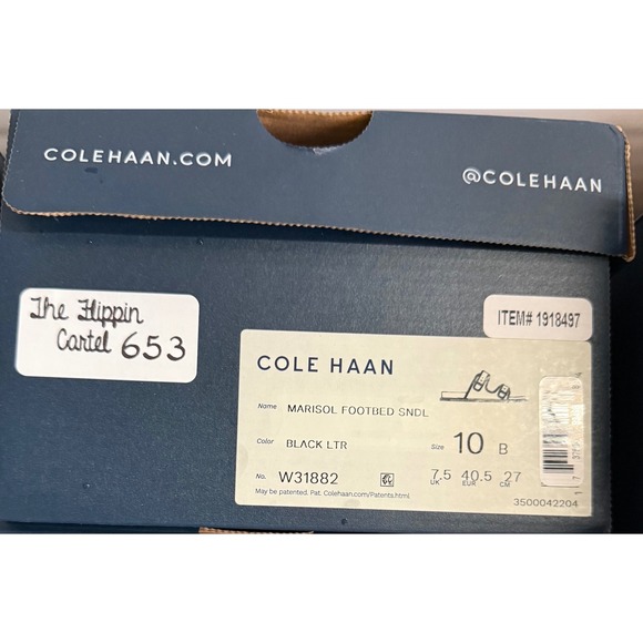 Cole Haan Marisol Black Leather Double Strap Slide Sandals Size 10 B - Picture 8 of 8